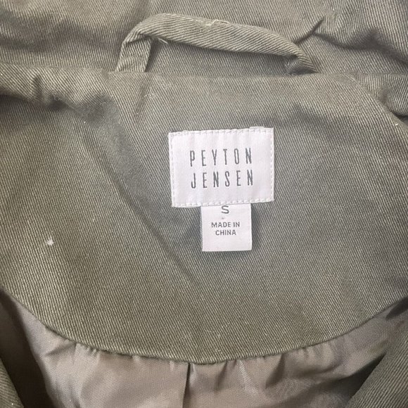 Peyton Jensen Jacket Womens Small Green Utility Pockets Casual Full Zip Snaps - Picture 5 of 10